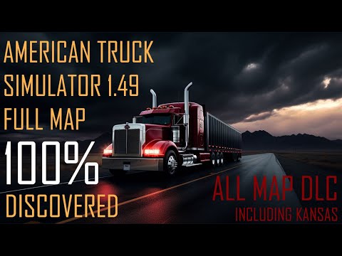 100% Opened Map in ATS 1.49 with all DLCs incl. Kansas