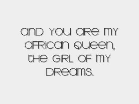African Queen with lyrics on screen
