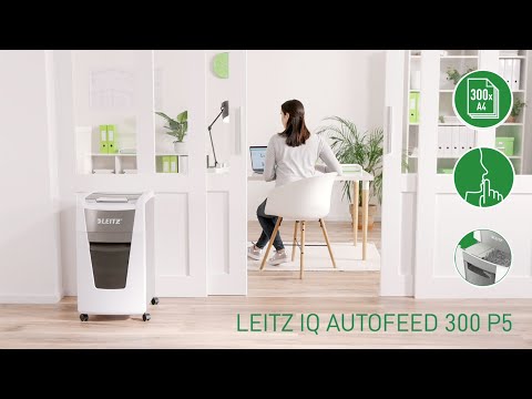 Destructeur de documents automatique et manuel (2-en-1) Leitz IQ AutoFeed Office 300 - coupe micro