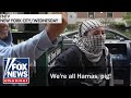 Anti-Israel protesters declare We are all Hamas!: Show us your face