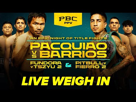Manny Pacquiao vs Mario Barrios • LIVE Weigh In & Face Off Video