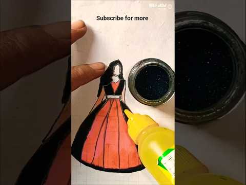 😱 🖤🩷dress art #barbie #subscribe #dressdesingn #artandcraft #dressdesighn #artdrawing