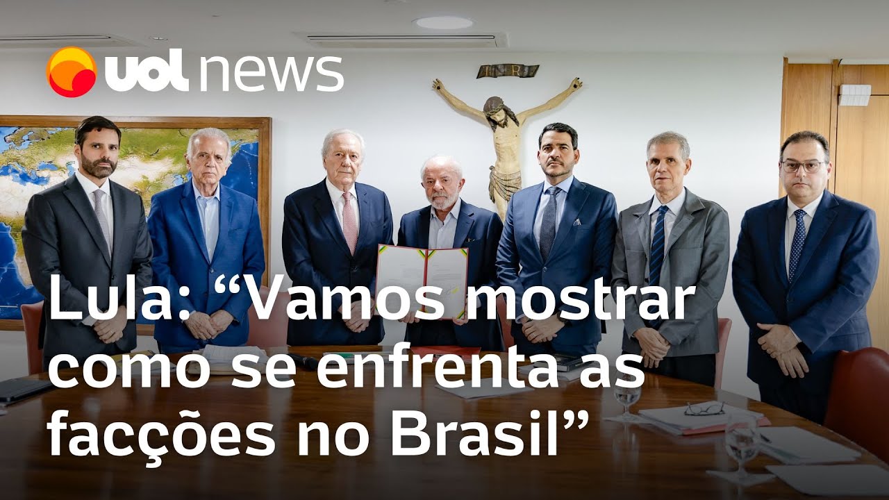 Lula após assinar PL do Crime Organizado Vamos mostrar como se enfrenta as facções no Brasil  TV Online Lula após assinar PL do Crime Organizado Vamos mostrar como se enfrenta as facções no Brasil