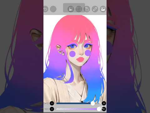 anime 💖💜💙 hair colour art #anime #drawing #asmr #viral #shorts