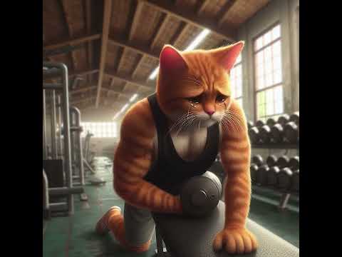 Orange cat in a gym #aicat #cat #sadstory #cartoon #animation #gym #fitness #cute #supplements