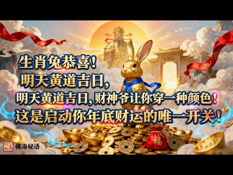 生肖兔恭喜！明天黃道吉日，財神爺讓你穿一種顔色！這是啓動你年底財運的唯一開關！