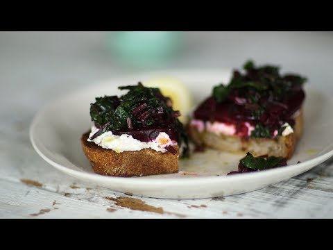 Beets with Greens and Ricotta on Toast Video- Healthy Appetite with Shira Bocar
