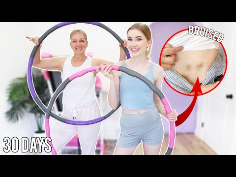 Video: Trying the 30 Day WEIGHTED Hula Hoop Challenge !! *we bruised..quickly*