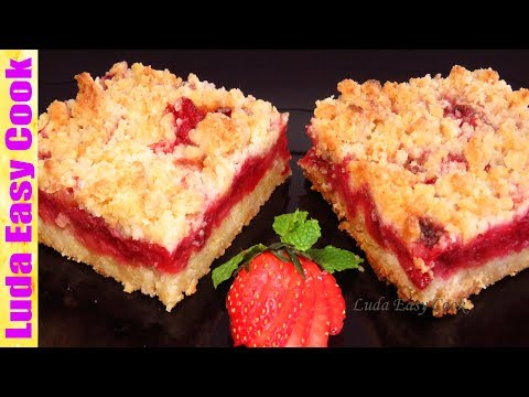 Очень Простой Насыпной Пирог с Клубникой На Раз, Два, Три | How to Make Easy Strawberry Cake