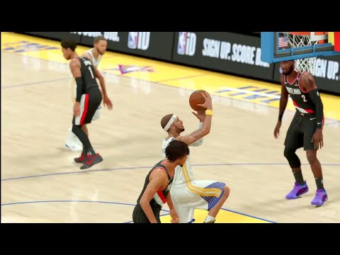 NBA 2K25 My CAREER - 73 PTS - WARRIORS vs TRAILBLAZERS |2nd Half |Gameplay |DJ DIXON PG#11 #warriors