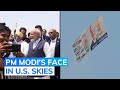 PM Modi In US: Plane Flies Huge Modi Banner Over Hudson River In New York