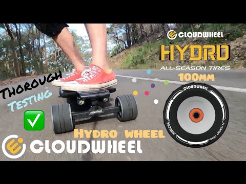 Hydro 100mm from Cloudwheels ultimate wet weather tyre - Andrew Penman EBoard Reviews- Vlog No. 209