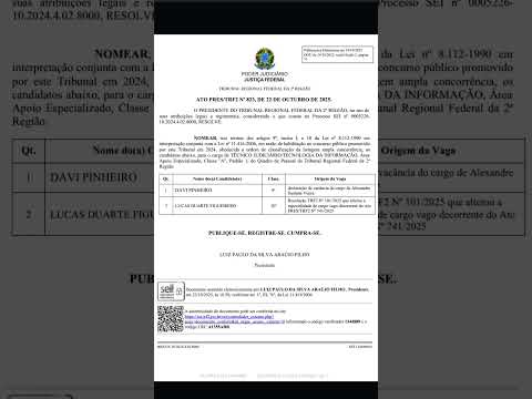 #TRF2 RJ TJTI - NOMEAÇÃO A/C#