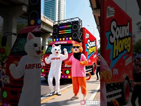 Karnaval Truk Sound Horeg Seru Kucing Joget lucu #soundhoreg #ai #kucing #trukoleng