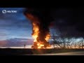 Fire after Ukraine drone attacks Russian oil depot | REUTERS