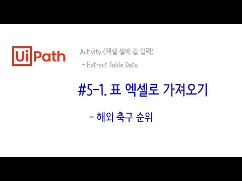 [RPA _ UiPath] #5-1  웹 - 엑셀로 표 가져오기