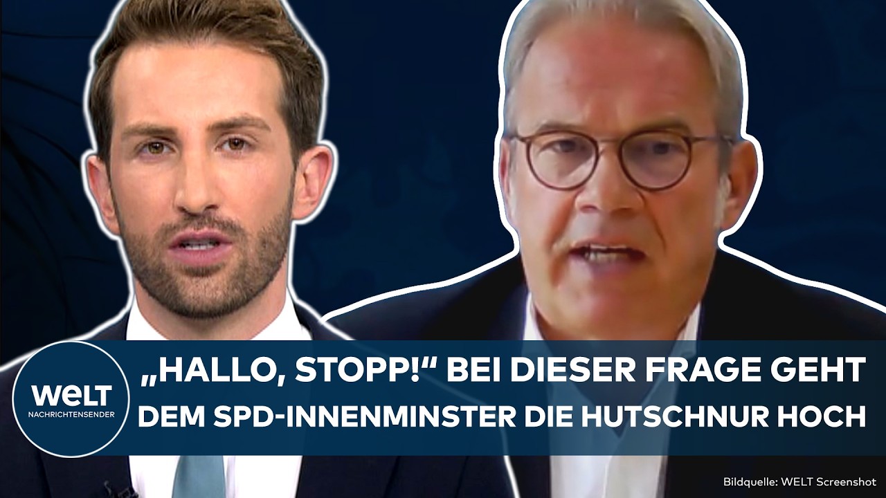 AFD-SPIONAGEVERDACHT: Bei dieser Frage des Moderators geht dem SPD-Innenminister die Hutschnur hoch