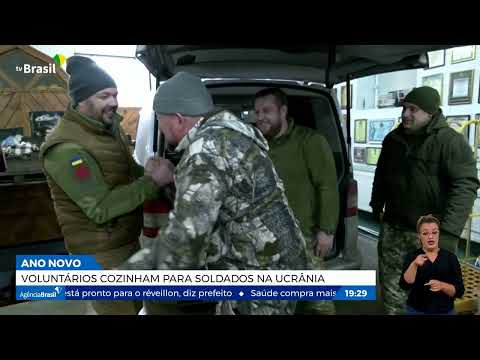 Voluntários organizam ano novo para os soldados na Ucrânia