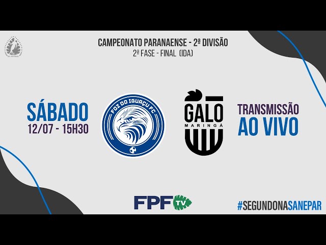 Na FPF TV você acompanha AO VIVO e DE GRAÇA a Segundona Sanepar! FOZ DO IGUAÇU X GALO MARINGÁ - FINAL (IDA). 
Siga nossos perfis nas redes sociais: @federacaopr
Curta, comente e ative as notificações para não perder nenhum lance!

| É Paranaense? É FPF TV! |