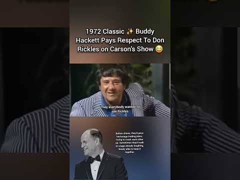 Don Rickles tribute by Buddy Hackett with Johnny <strong>Carson</strong> in 1972 classic ￼