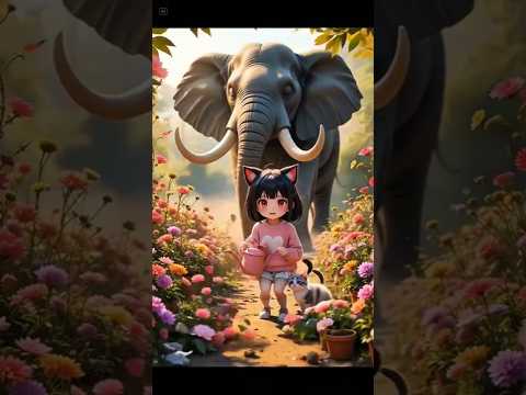 The cat and the girl's hard work is wasted! The elephant went to jail 🚔 | #ai #shortsfeed #shorts