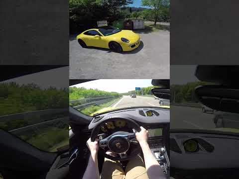 PORSCHE 911 CARRERA 4 GTS 430HP ACCELERATION 0-100 KM/H AND DRIVING ON GERMAN AUTOBAHN
