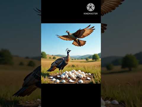 peacock saving her egg from eagle #ai #birds #train #savings