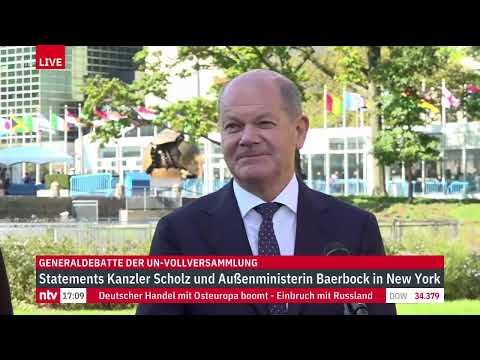 LIVE: Bundeskanzler Scholz und Außenministerin Baerbock bei der UN-Vollversammlung