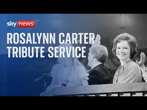 Watch: President Biden, the Clinton's and Kamala Harris attend Rosalynn Carter's tribute service