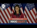 Haley speaks as Iowa caucus results come in