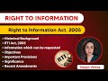 RTI  Right to Information Act  Important Provisions of RTI Act