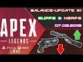 APEX LEGENDS Update ONLINE! Wingman & Peacekeeper Nerf + Legends Balance - Patchnotes