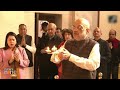 New Delhi: Amit Shah Offers Prayers at Birla Mandir on Occasion of Shri Ram Mandir Pran Pratistha
