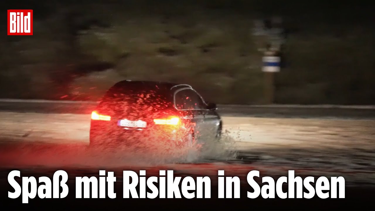 Fichtelberg: Driftshow auf dem Parkplatz