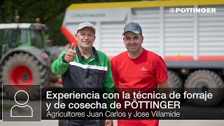 Juan y Jose comparten sus experiencias con la técnica de forraje y de cosecha de PÖTTINGER
