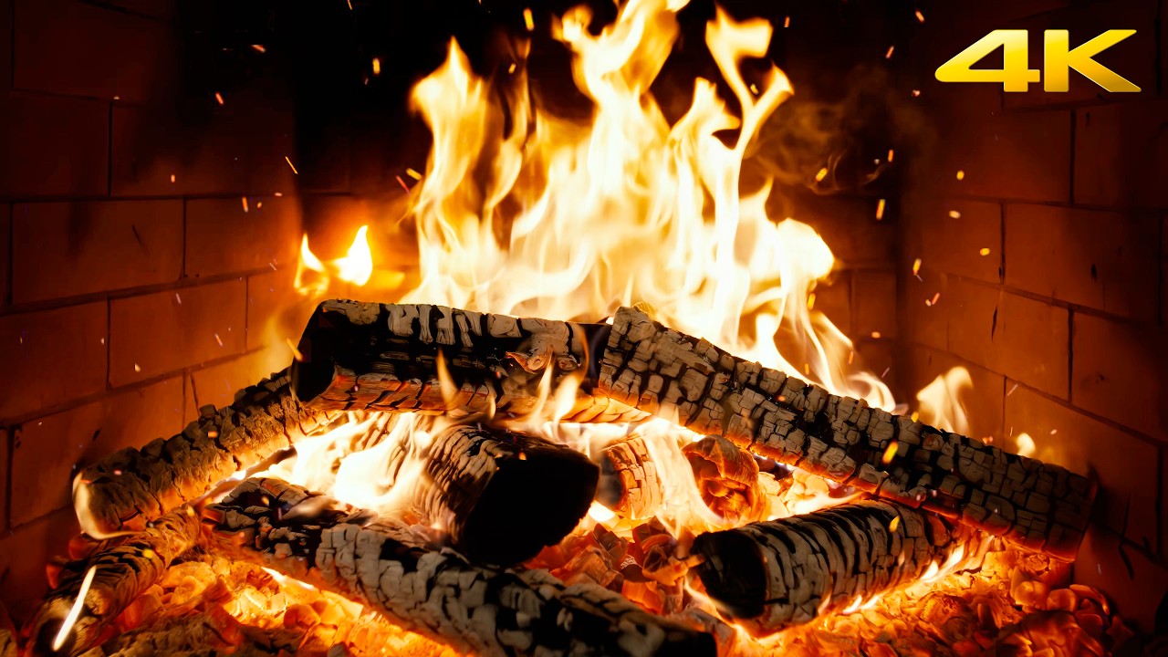 🔥 Christmas Fireplace (12 HOURS) with Cozy Hearth Crackles and Dim Ember Fire for Calm Evenings