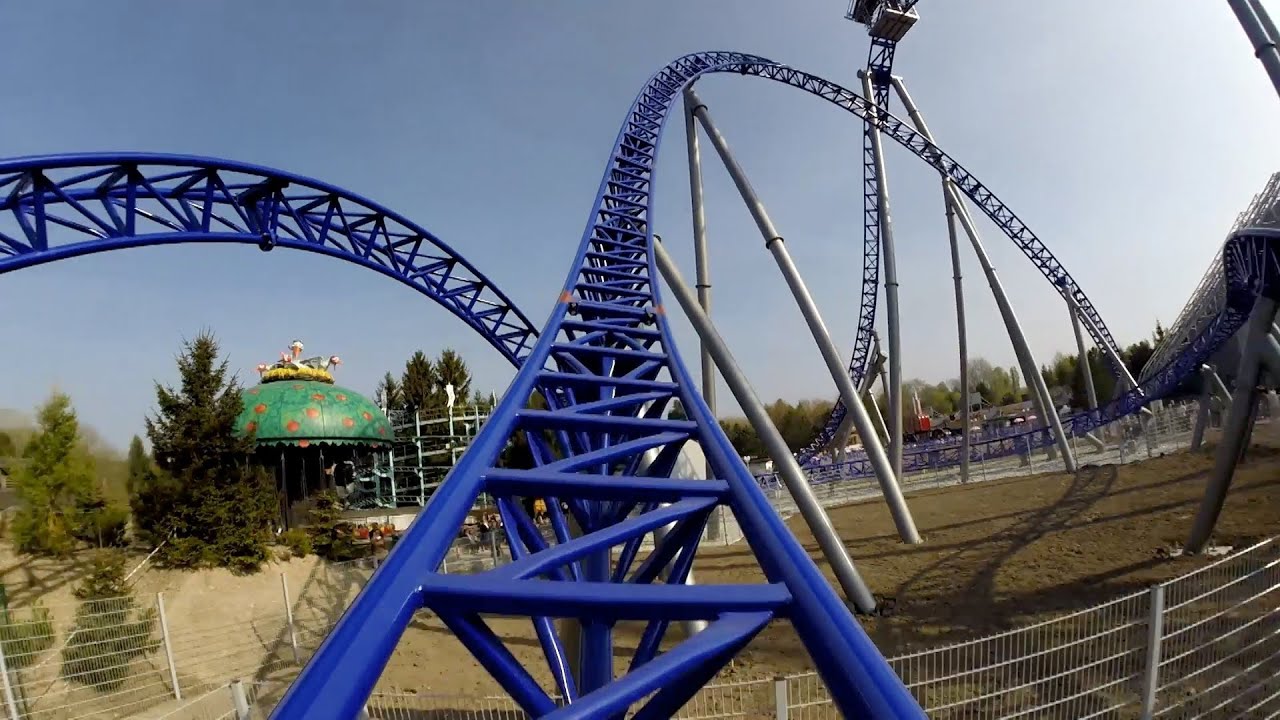 Alpina Blitz Roller Coaster POV Mack Rides Mega Lite Nigloland France ...