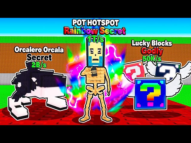 I used INFINITE LUCKY BLOCKS & UNLOCKED NEW POT HOTSPOT SECRET in Roblox Steal a Brainrot!