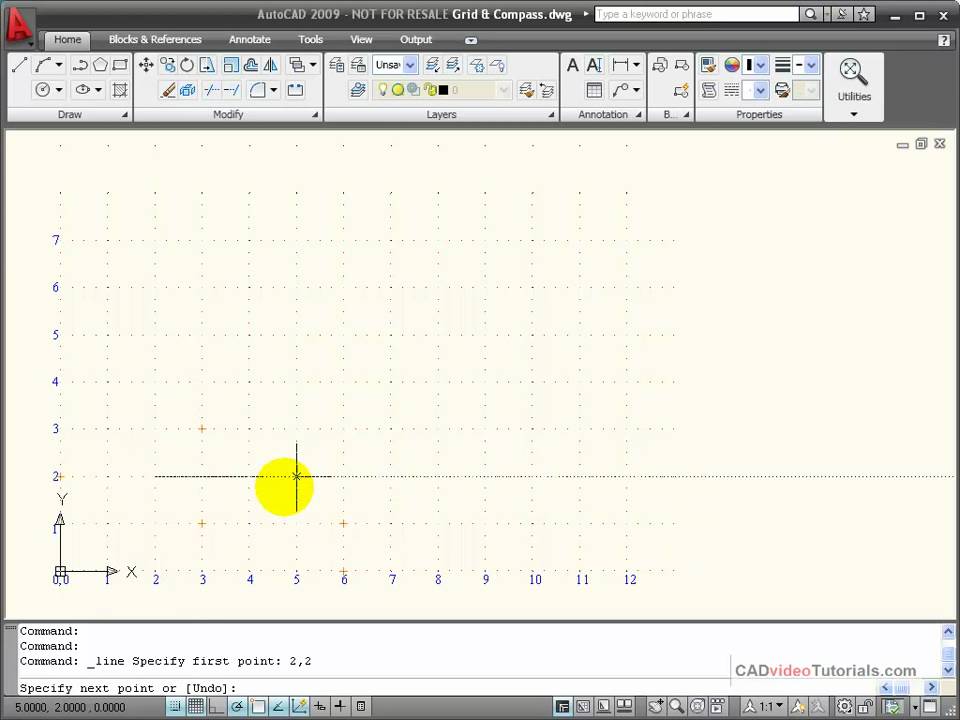 Autocad Tutorial Using Absolute Coordinates Youtube 2806