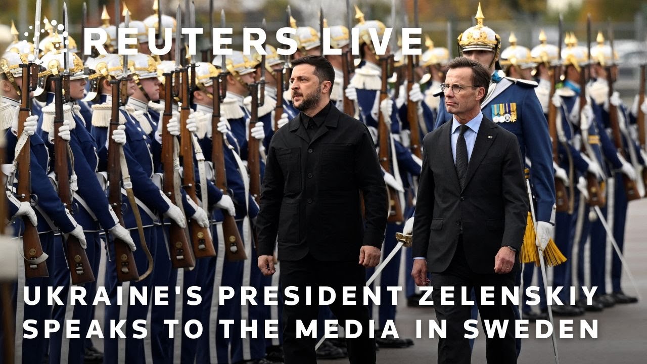 LIVE: Ukraine's President Zelenskiy speaks to the media in Sweden