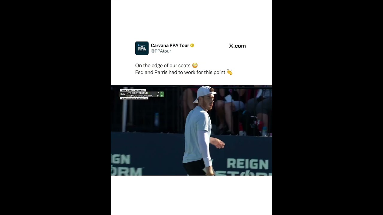 Federico Staksrud and Parris Todd with an incredible pickleball point!