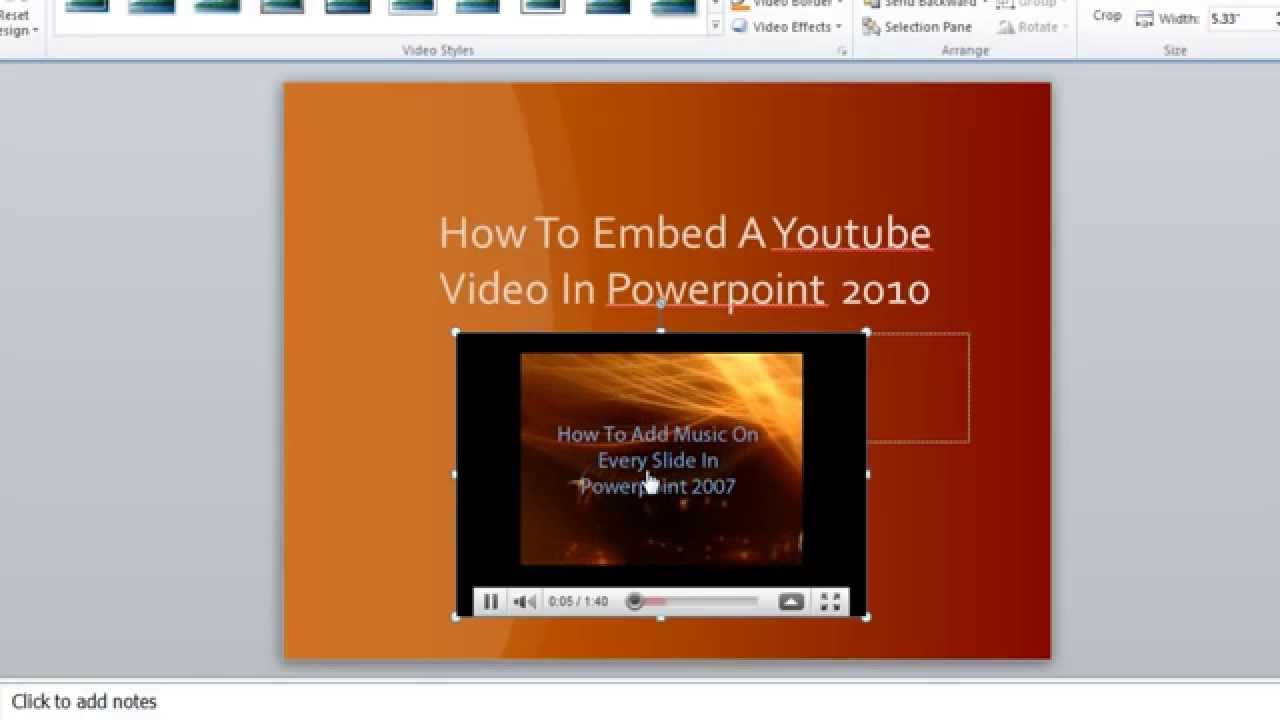 How To Embed YouTube Video Into PowerPoint 2010 YouTube