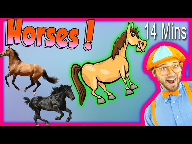 Horses for Children - Learn Farm Animals for Kids. The Horse Song from Blippi