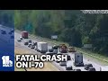 Driver struck by own car on I-70 dies