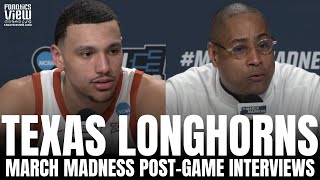 Texas Longhorns & Coach Rodney Terry React to Texas Opening Round Win in March Madness vs. Colgate