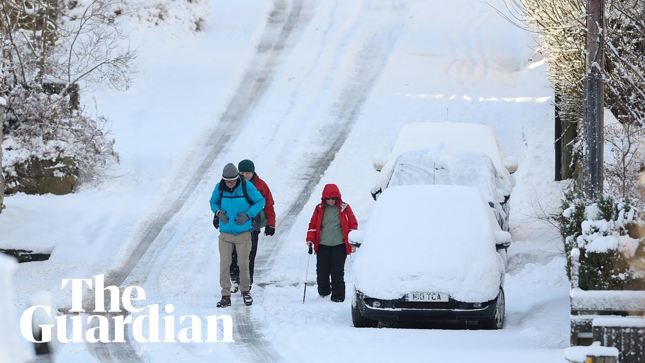 Snow blankets north Wales as weather warnings issued across UK