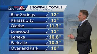 Preliminary snowfall totals show record-breaking amounts in and around Kansas City