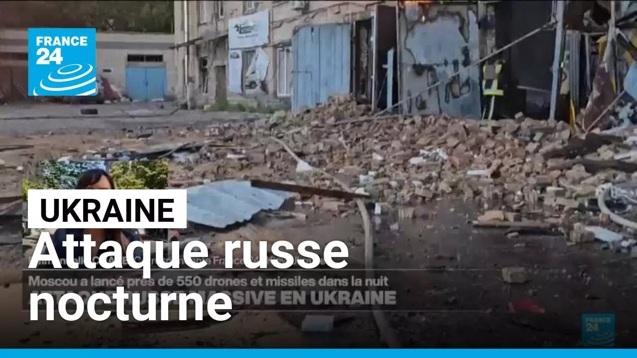 La Russie a lancé 550 drones et missiles pendant la nuit sur l'Ukraine • FRANCE 24