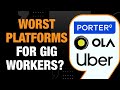 Ola, Uber, Porter Amongst Worst-Ranked Companies For Gig Workers| Bigbasket, Flipkart Shine: Report