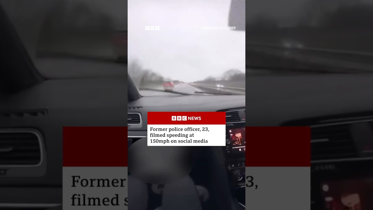 Former police officer filmed speeding at more than 150mph (241km/h) on UK road. BBCNews